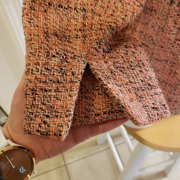 J. Jill Coral Tweed Textured Quarter Sleeve Snap Button Front Blazer Siz… - Picture 4 of 10